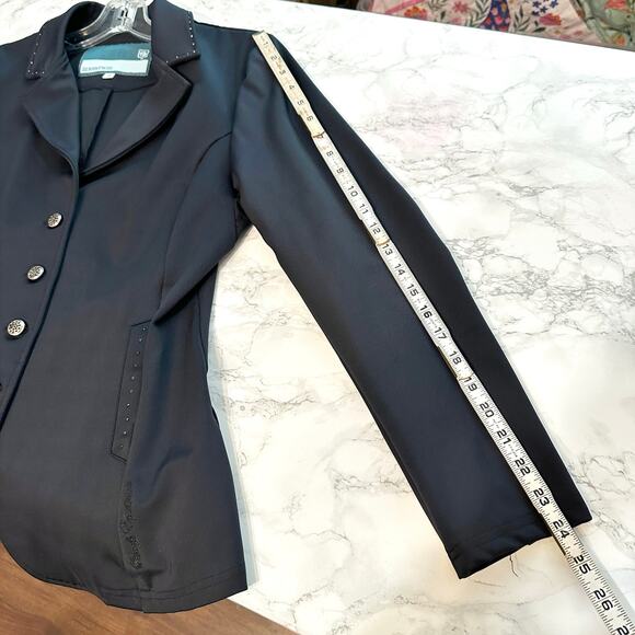 Romfh Bling Equestrian Show Coat Black w Swarovski Crystals Women's Size 10 - Picture 16 of 16